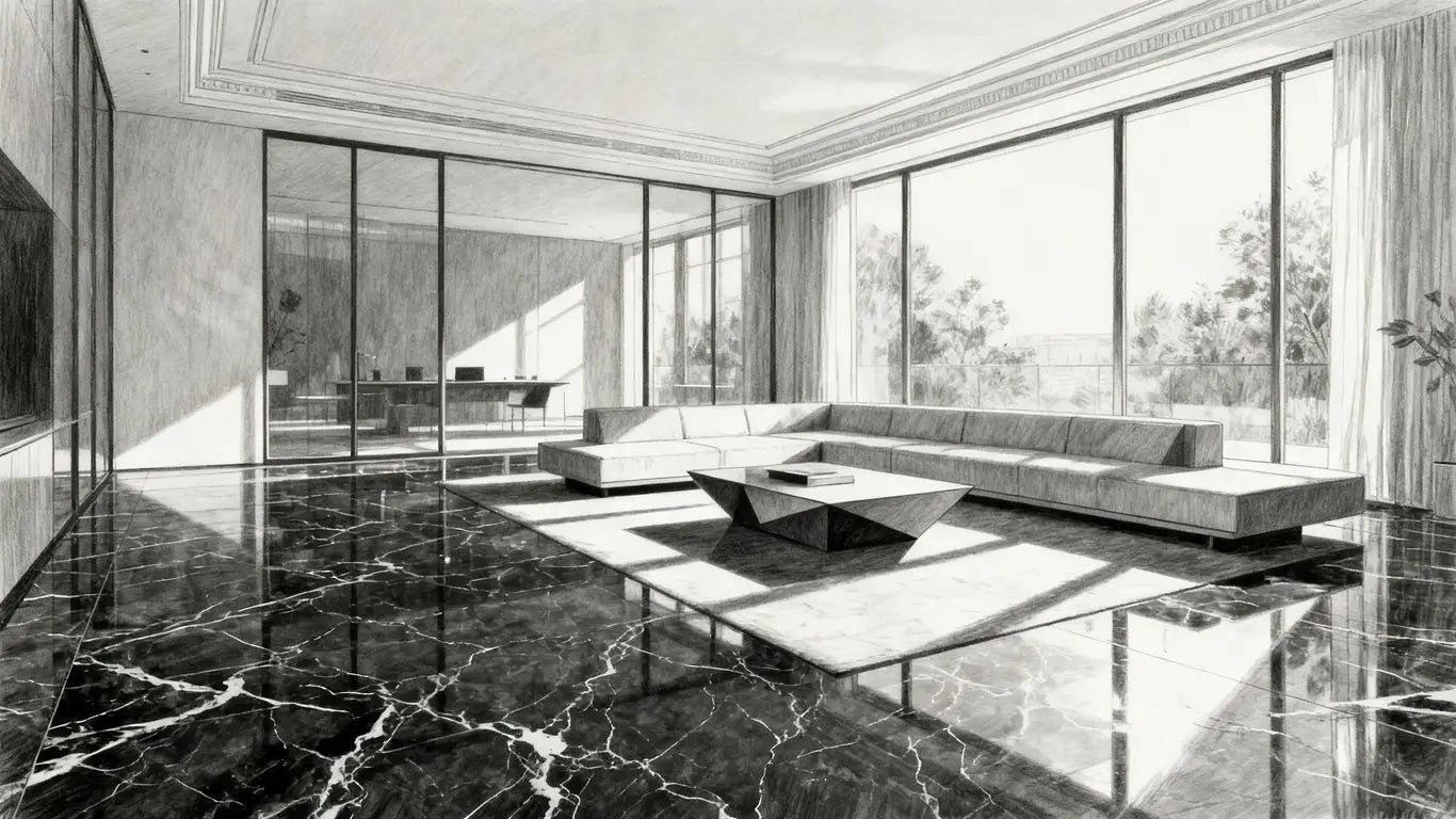 Durable marble installation in home