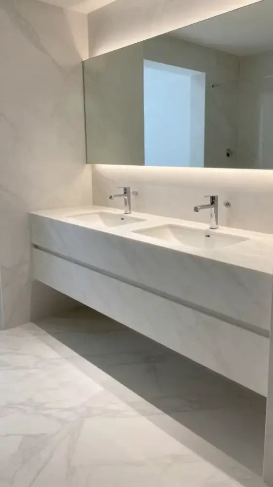 Luminous Bathroom Vanities with Custom Sinks