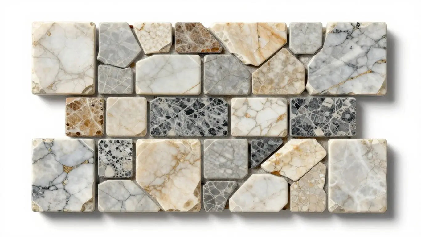 Spanish Mix marble mosaic tiles sketch