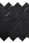 Nero Marquina/Black 1X2 Herringbone Marble Mosaic Polished or Honed