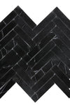 Nero Marquina/Black 1X4 Herringbone Marble Mosaic Polished or Honed