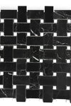Nero Marquina/Black Basketweave w/White Dots Marble Mosaic Polished or Honed