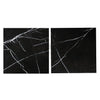 Two black marble tiles with white veins from Nero Marquina Black Marble collection