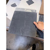 Nero Marquina black marble 12x12 tumbled tile with subtle veining
