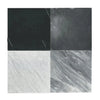 Four square Nero Marquina Black Marble tiles polished or honed 18X18 inches