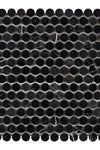 Nero Marquina/Black Penny-Round Marble Mosaic Polished or Honed