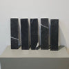Five black marble rectangles in Nero Marquina Marble 2X8 Mosaic tile design