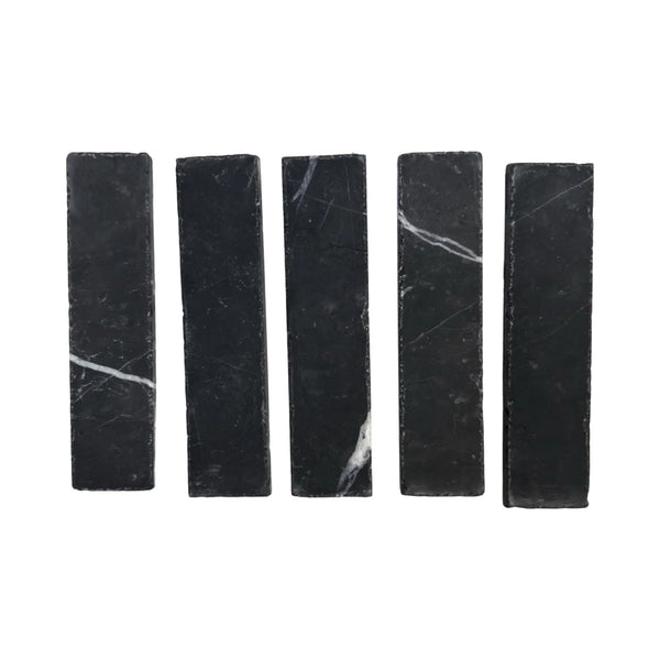 Rectangular black marble tiles of Nero Marquina Marble 2X8 Mosaic for elegant design