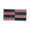 Rectangular Nero Marquina and Rojo Alicante marble tiles in black and red pattern