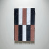 Rectangular marble tile arrangement featuring Nero Marquina, Rojo Alicante, and Carrara White