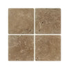 Four Noce Brown Travertine 18x18 tiles, cross-cut, filled, polished or honed