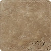 Beige travertine tile from Noce Brown 18x18 cross-cut, filled, polished or honed