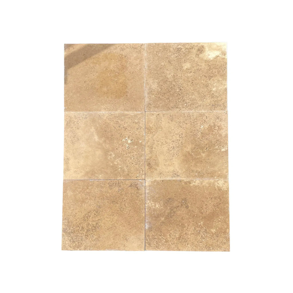 Beige Travertine Tile in Noce Brown 1X1 Mosaic Filled and Honed for elegant spaces