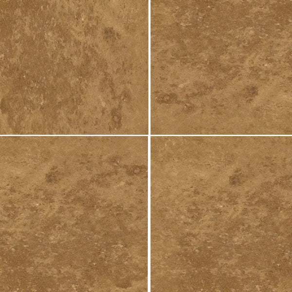 Noce Brown Travertine 24x24 Cross-Cut Tile with Beige Stone Pattern