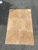 Noce Brown Travertine 24x24 Cross-Cut Tile Sample with Natural Veining