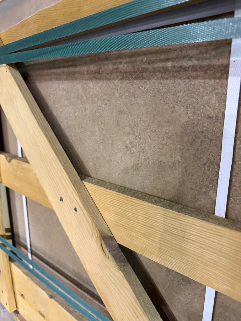 Noce Brown Travertine 24x24 Cross-Cut Bunk Bed Frame