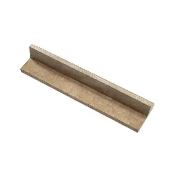 Wooden L-shaped profile in Noce Travertine Corner-Ogee Stair-Tread Trim Honed