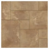 Tan travertine tile pattern in Noce Travertine 4 pcs Versailles French Pattern Set