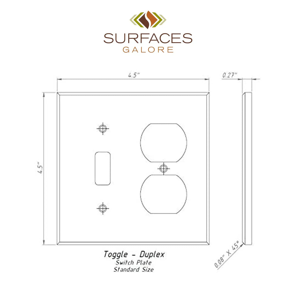 Toggle-duplex switch plate dimensions for Noce Travertine wall plate product