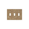 Tan stone Noce Travertine triple toggle light switch plate for elegant decor