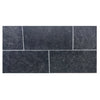 Obsidian Ash 16x24 honed limestone tile in dark gray with speckles