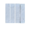 Four Oriental White 3’’ X 12’’ Field Tiles made of elegant white marble