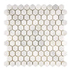 Oriental White Asian Statuary 1 inch Hexagon Marble Mosaic Tile Sheet Polished Honed