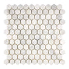 Polished White Marble Hexagon Mosaic Tile from Oriental White Asian Statuary collection