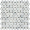White hexagon tile mosaic in Oriental White Asian Statuary Marble Polished or Honed