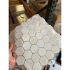 Hexagonal white marble tile sheet from Oriental White Asian Statuary Marble Mosaic