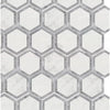 Oriental White And Blue-Gray Marble Hexagonal Tile Mosaic Elegant Design