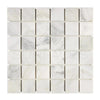 Carrara marble mosaic tile sheet in Oriental White/Asian Statuary finish