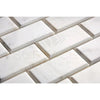 White marble brick mosaic from Oriental White Asian Statuary collection, polished finish