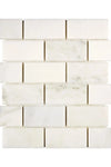 Oriental White / Asian Statuary 2X4 Brick Marble Mosaic Polished or Honed