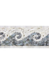 Oriental White / Asian Statuary 3 7/8X12 Wave Border w/ Blue-Gray Dots Polished or Honed
