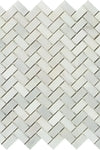 Oriental White / Asian Statuary 5/8X1 1/4 Herringbone (Mini) Marble Mosaic Polished or Honed