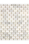 Oriental White / Asian Statuary 5/8X1 1/4 Mini-Brick Marble Mosaic Polished or Honed