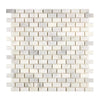 White marble brick mosaic tile from Oriental White Asian Statuary collection