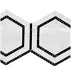 Interlocking white and black hexagon mosaic tiles for Oriental White and Asian Statuary