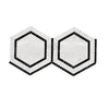 Two white hexagon tiles with black borders from Oriental White Asian Statuary Mosaic