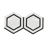 Two white marble hexagons with black mosaic borders in Oriental White Asian Statuary design