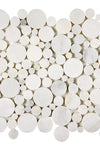 Oriental White / Asian Statuary Bubbles Marble Mosaic Polished or Honed