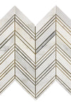 Oriental White / Asian Statuary Chevron Large (w/Oriental White/Oriental White) Marble Mosaic Polished or Honed