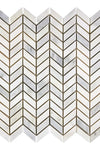 Oriental White / Asian Statuary Chevron Mini Marble Mosaic Polished or Honed
