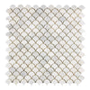 White marble scallop tile sheet from Oriental White Asian Statuary FAN Marble Mosaic