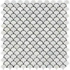 White scallop tile mosaic from Oriental White Asian Statuary FAN Marble Mosaic