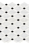 Oriental White / Asian Statuary Lattice (Thassos/Oriental White/Black) Marble Mosaic Polished or Honed