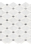 Oriental White / Asian Statuary Lattice (Thassos/Oriental White/Blue-Gray) Marble Mosaic Polished or Honed