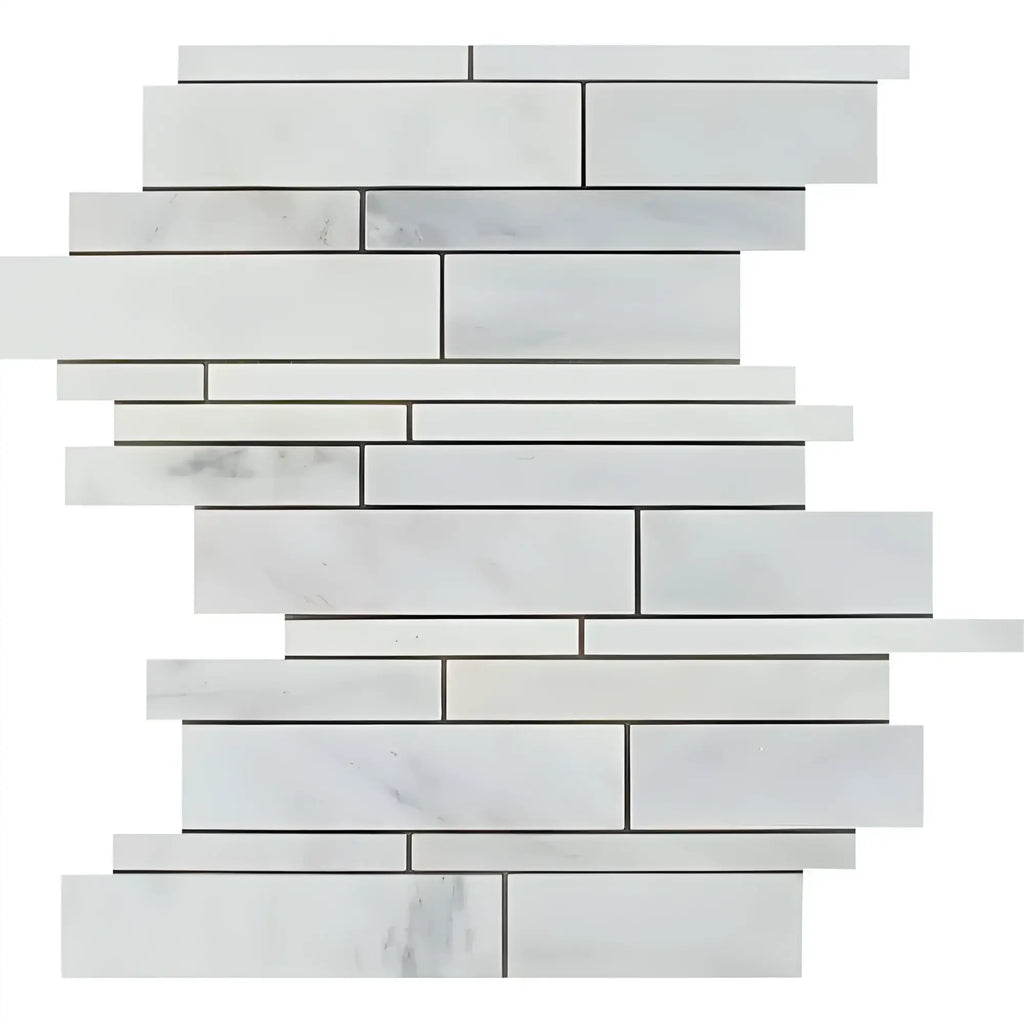 White marble mosaic tile from Oriental White Asian Statuary Manhattan collection