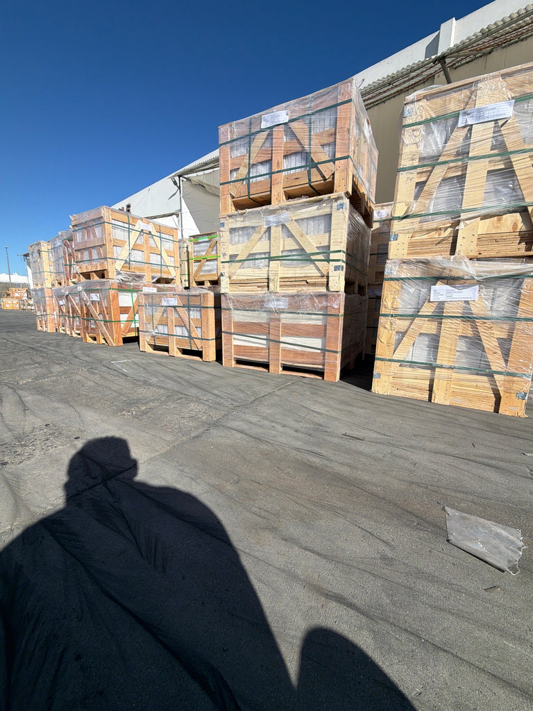 Oriental white Asian statuary marble 12x12 polished or honed in strapped wooden crates